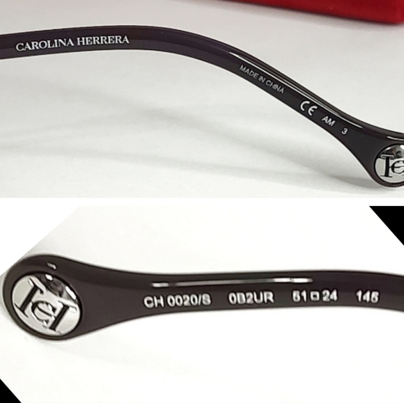 Carolina Herrera Sunglasses CH0020 Violet Oval Round Oversized Acetate - Picture 11 of 16